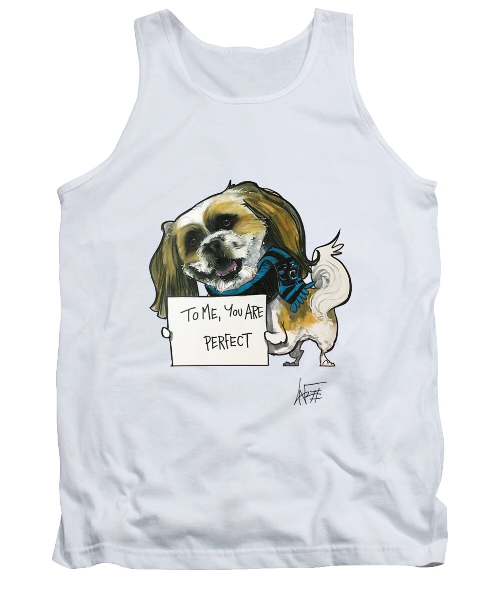 Damous 4367 Tank Top featuring the drawing Damous 4367 by Canine Caricatures By John LaFree