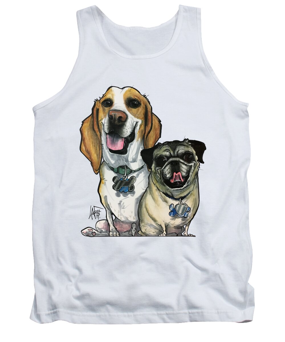 Davis 4498 Tank Top featuring the drawing Davis 4498 by Canine Caricatures By John LaFree