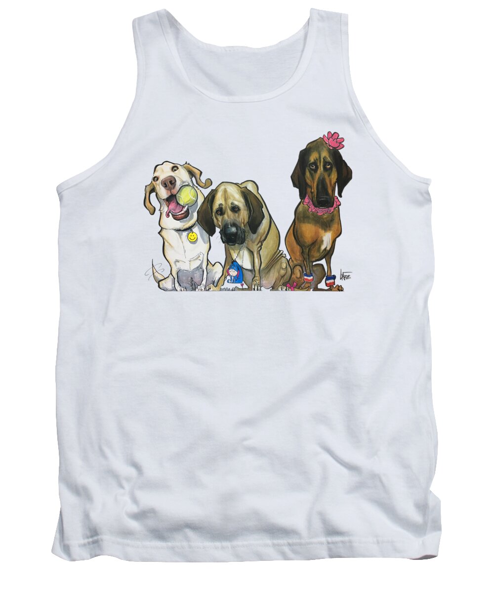 Dennison 4742 Tank Top featuring the drawing Dennison 4742 by Canine Caricatures By John LaFree