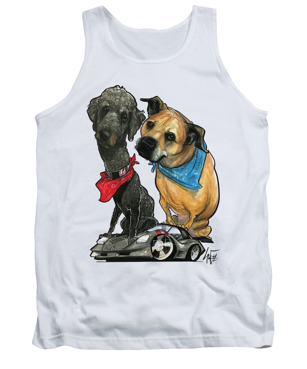 Diehl 4538 Tank Top featuring the drawing Diehl 4538 by Canine Caricatures By John LaFree