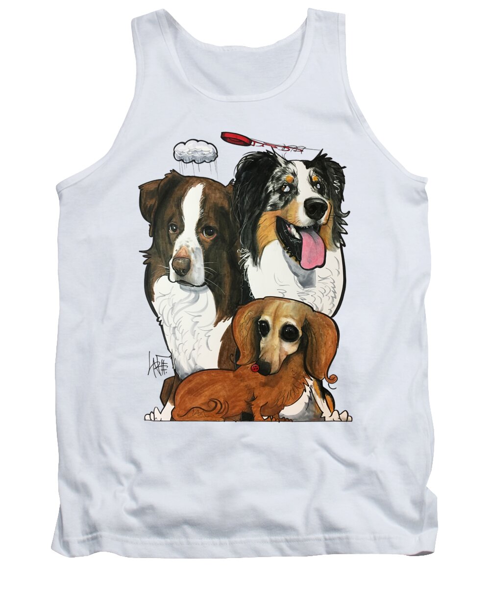 Dominguez Tank Top featuring the drawing Dominguez JET BO LADY by Canine Caricatures By John LaFree