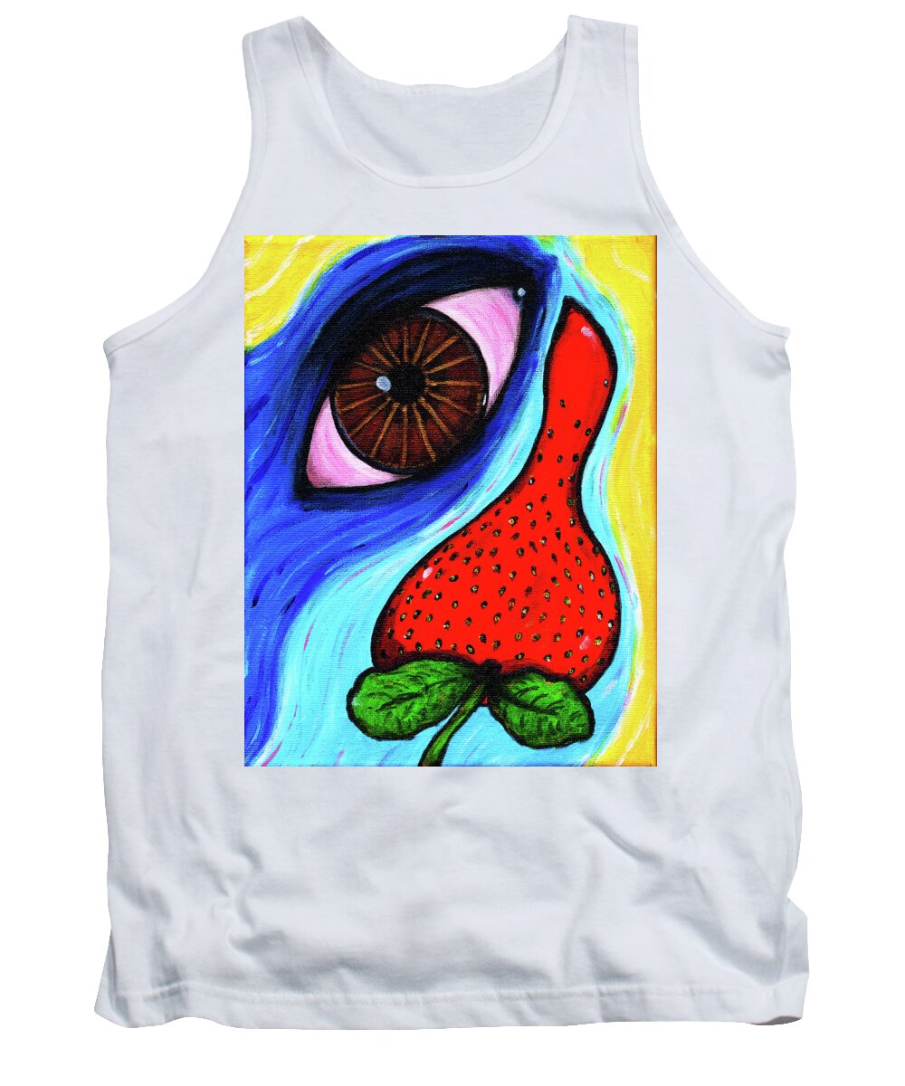 Eye Tank Top featuring the painting Don't It Make My Brown Eyes Blue by Meghan Elizabeth