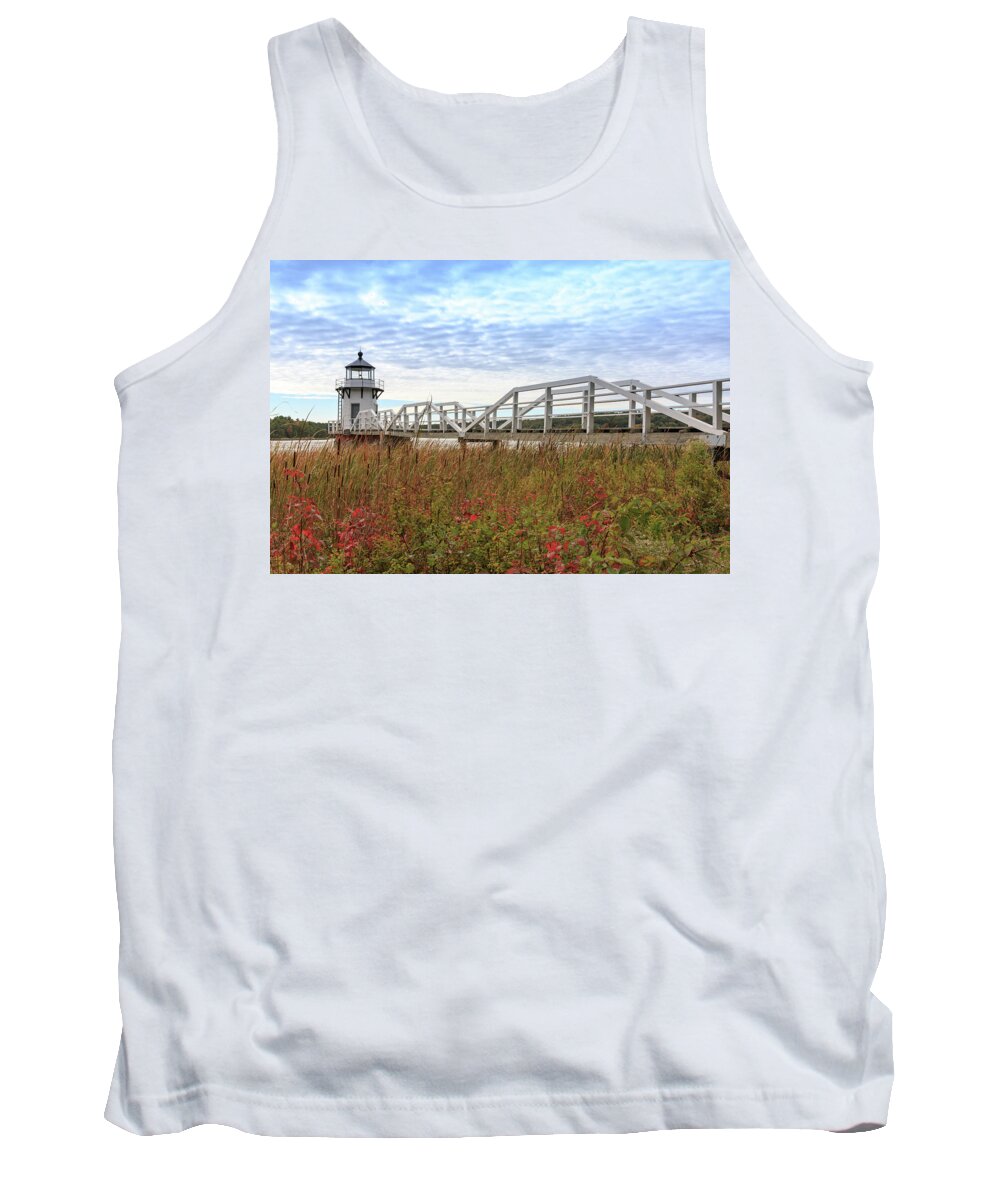 Doubling Point Light Tank Top featuring the photograph Doubling Point Lighthouse in Maine by Kyle Lee