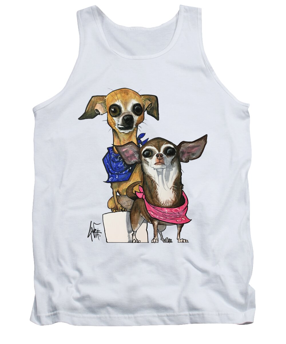 Dube 4456 Tank Top featuring the drawing Dube 4456 by Canine Caricatures By John LaFree