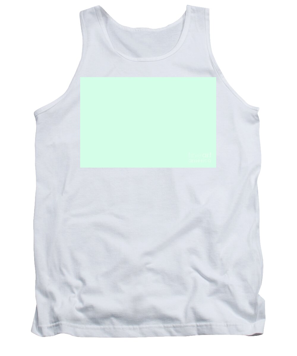 Pastel Tank Top featuring the digital art Dunn Edwards 2019 Curated Colors Pale Cactus - Pastel Green DE5673 Solid Color by PIPA Fine Art - Simply Solid