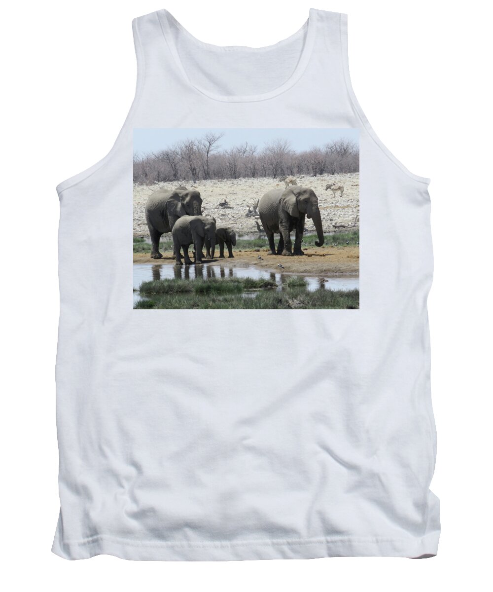  Tank Top featuring the photograph Elephant Family by Eric Pengelly