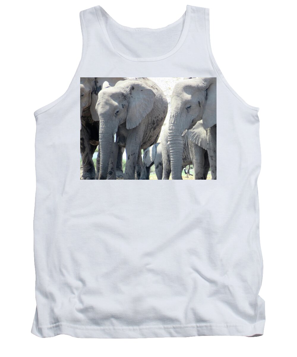  Tank Top featuring the photograph Elephants by Eric Pengelly