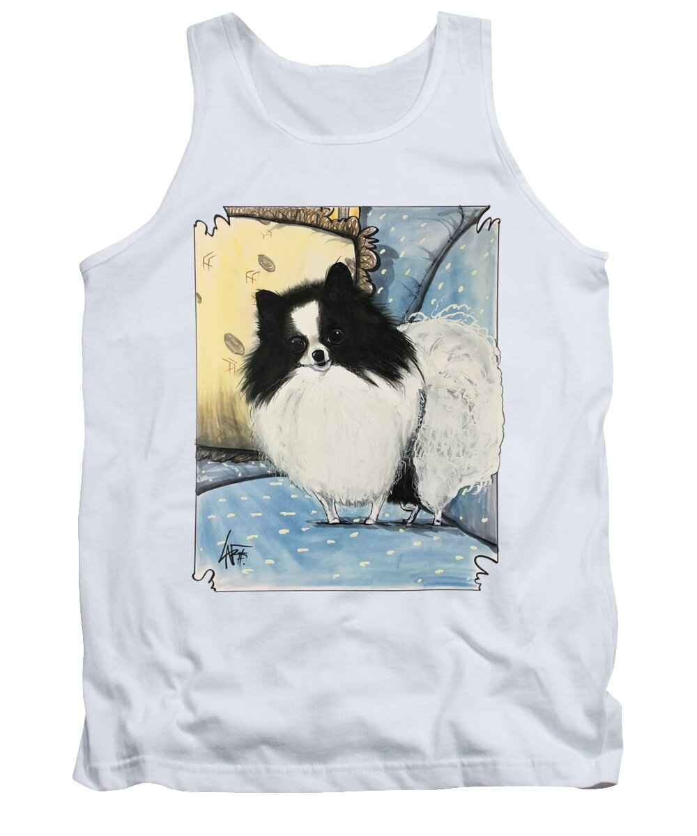 Ellis Tank Top featuring the drawing Ellis 4540 by Canine Caricatures By John LaFree