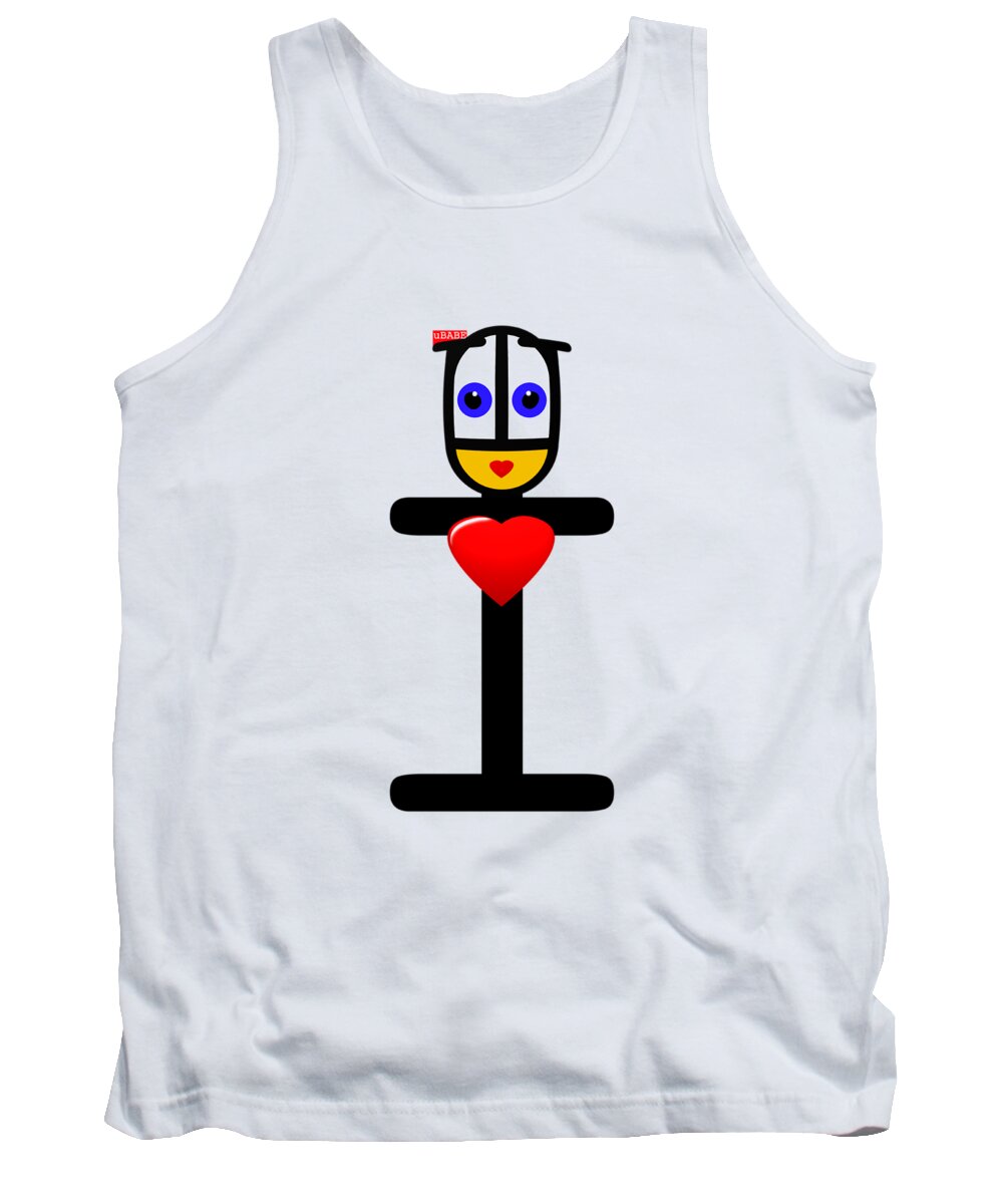 Cat With A Ball Tank Top featuring the digital art Embrace Me by Ubabe Style