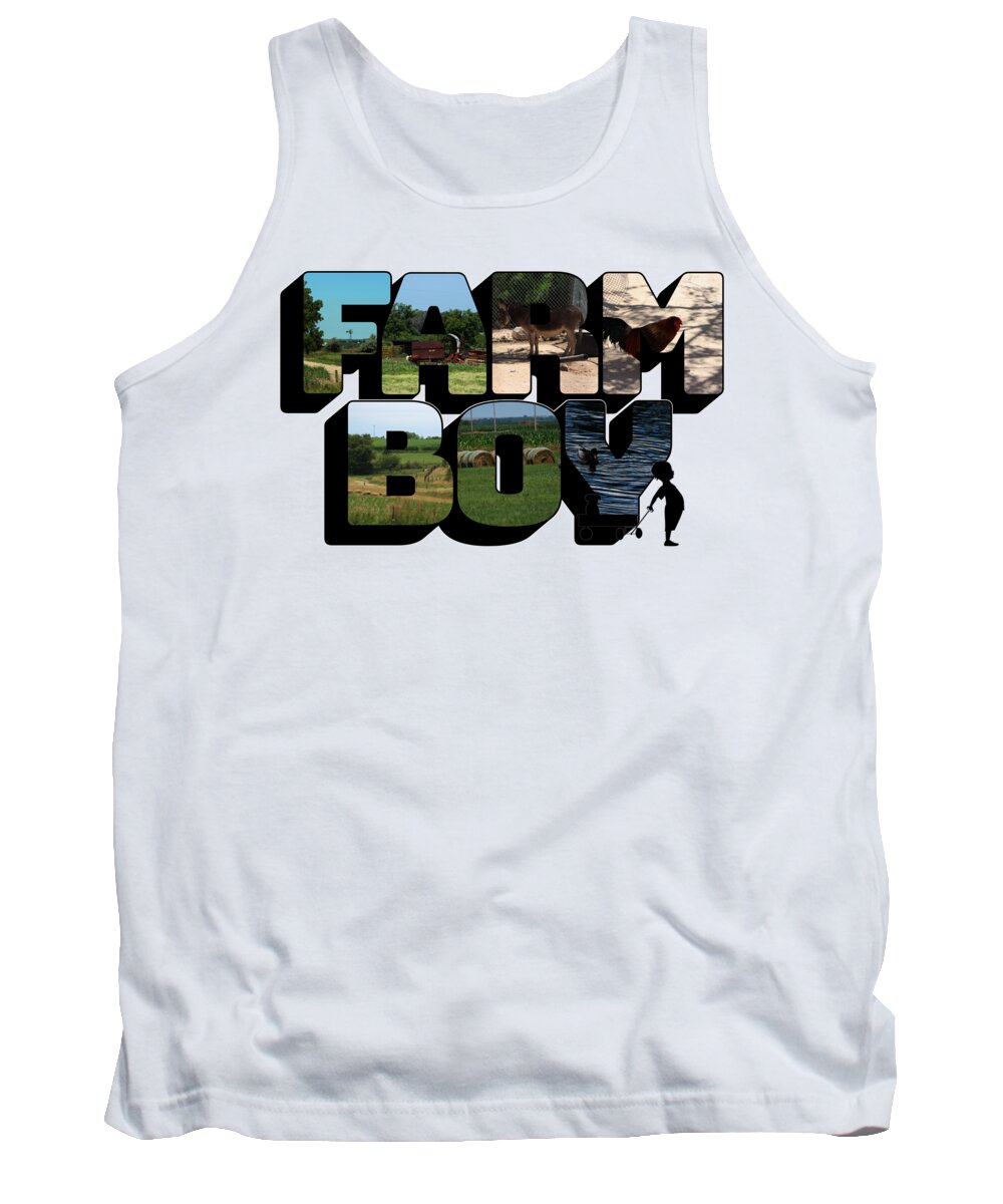 Farm Boy Tank Top featuring the photograph Farm Boy Big Letter 2 by Colleen Cornelius