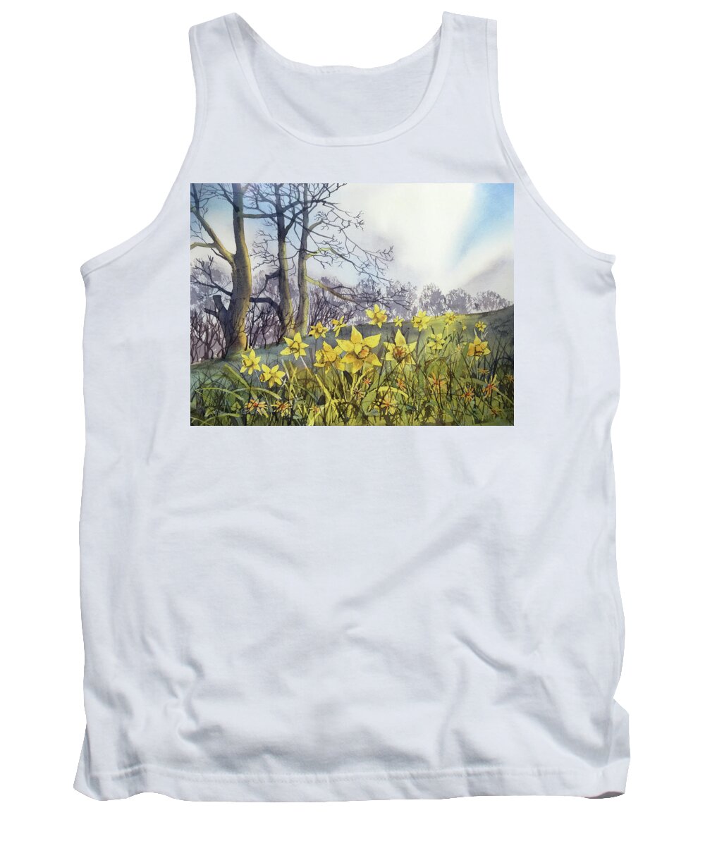 Watercolour Tank Top featuring the painting Field of Hope at Burton Agnes by Glenn Marshall