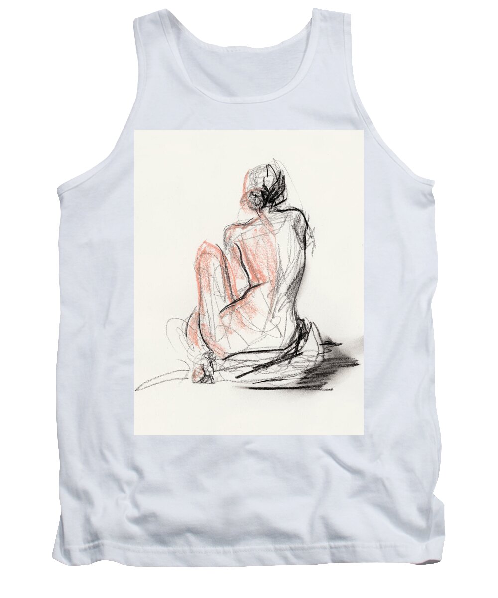 Fashion & Figurative+figurative+nudes Tank Top featuring the painting Figure Gesture II by Jennifer Paxton Parker