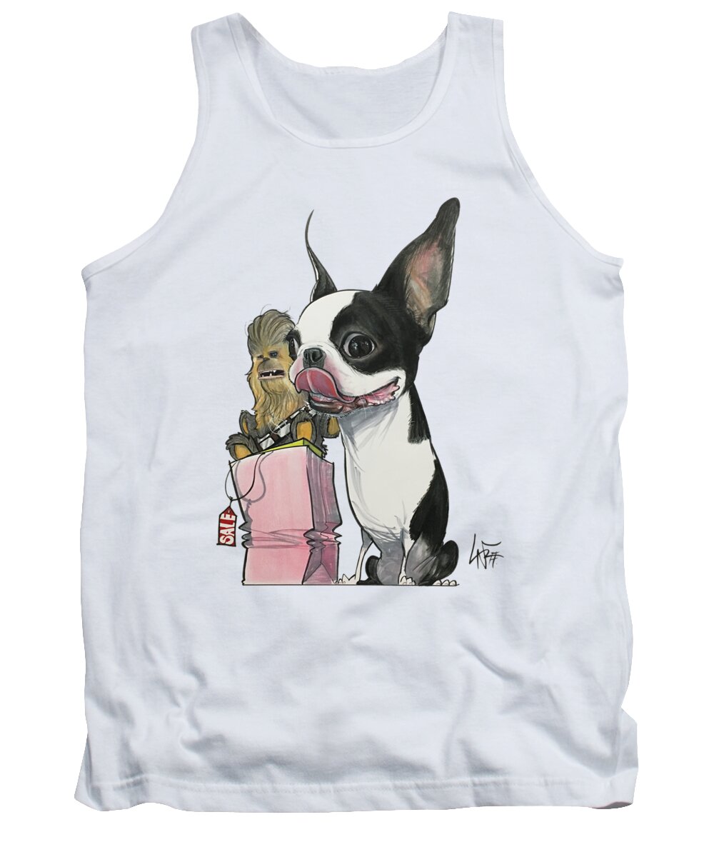 Finley Tank Top featuring the drawing Finley 5141 by Canine Caricatures By John LaFree