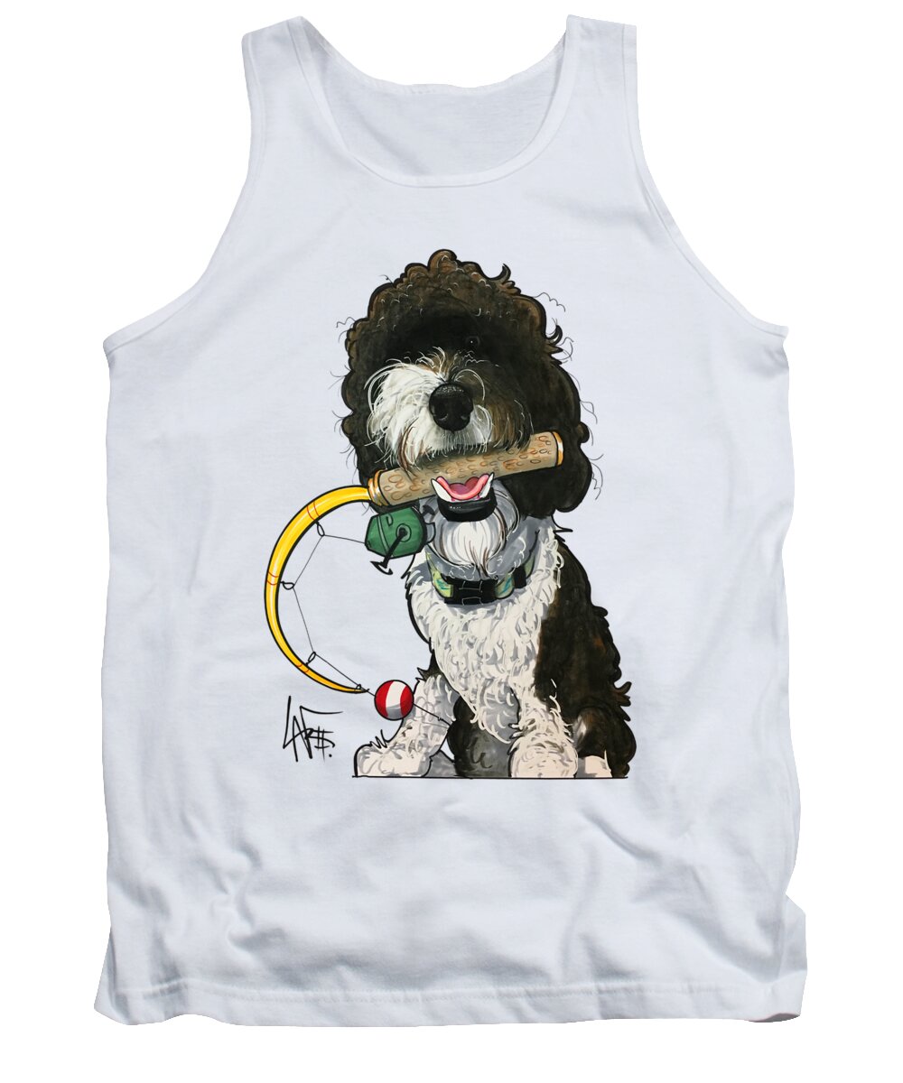 Flando 4469 Tank Top featuring the drawing Flando 4469 by Canine Caricatures By John LaFree