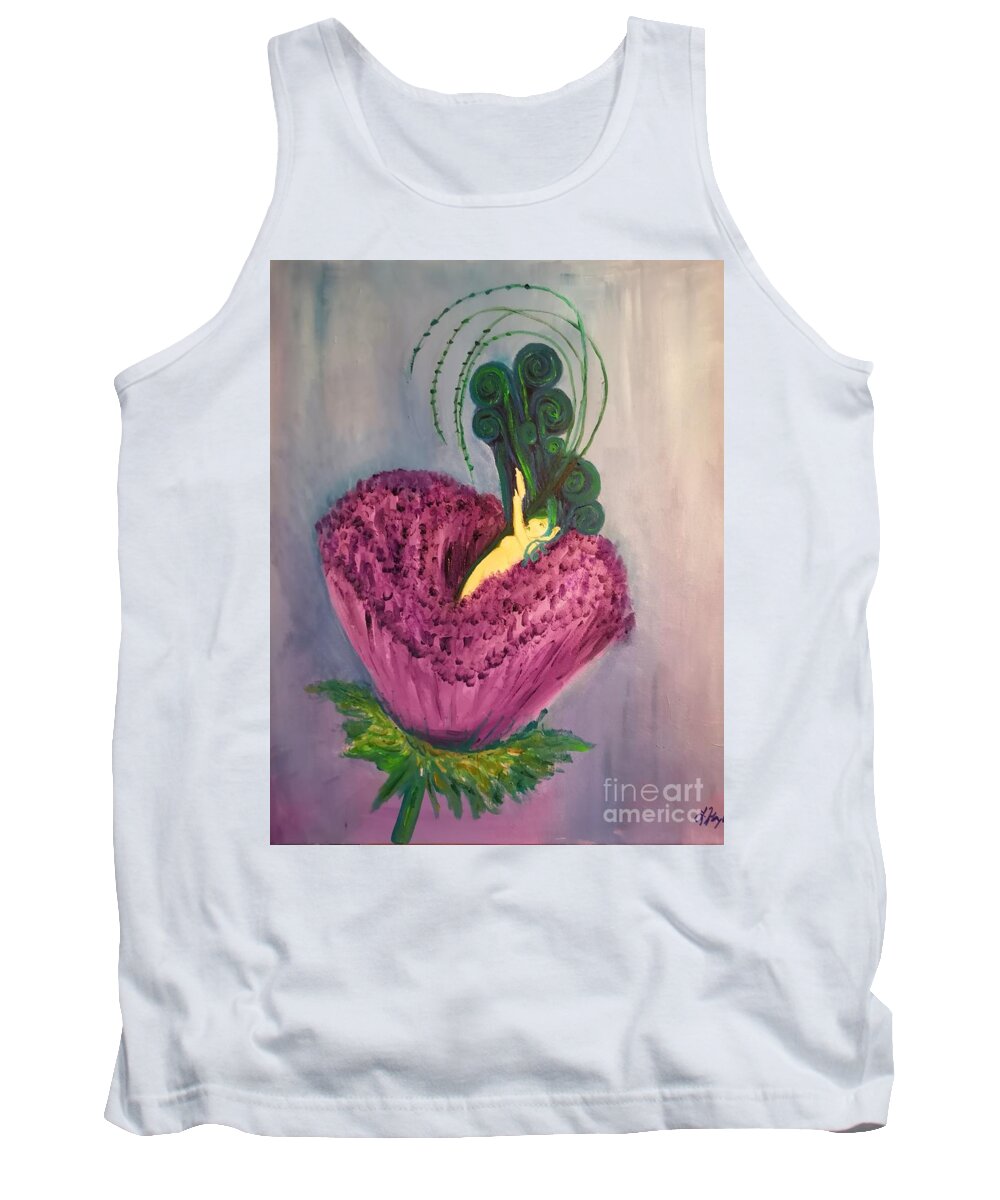 Oils Tank Top featuring the painting Flower fairy by Lisa Koyle