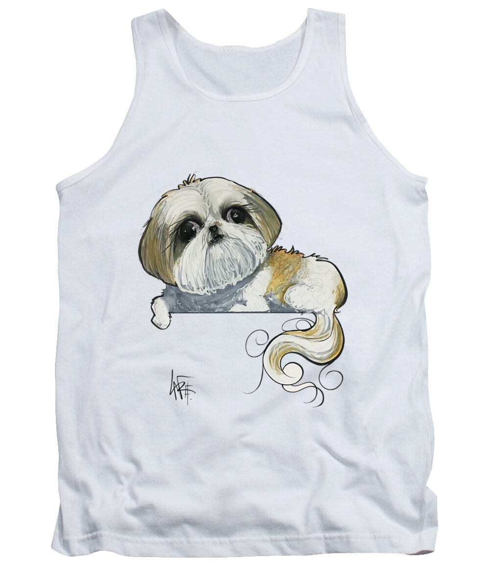 Franks 4519 Tank Top featuring the drawing Franks 4519 by Canine Caricatures By John LaFree
