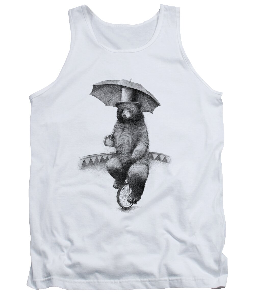 Bear Tank Top featuring the drawing Frederick by Eric Fan