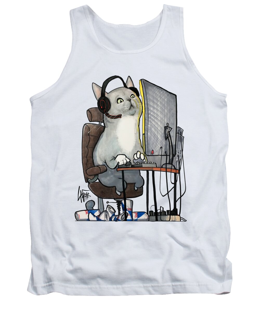 Gagne 4785 Tank Top featuring the drawing Gagne 4785 by Canine Caricatures By John LaFree