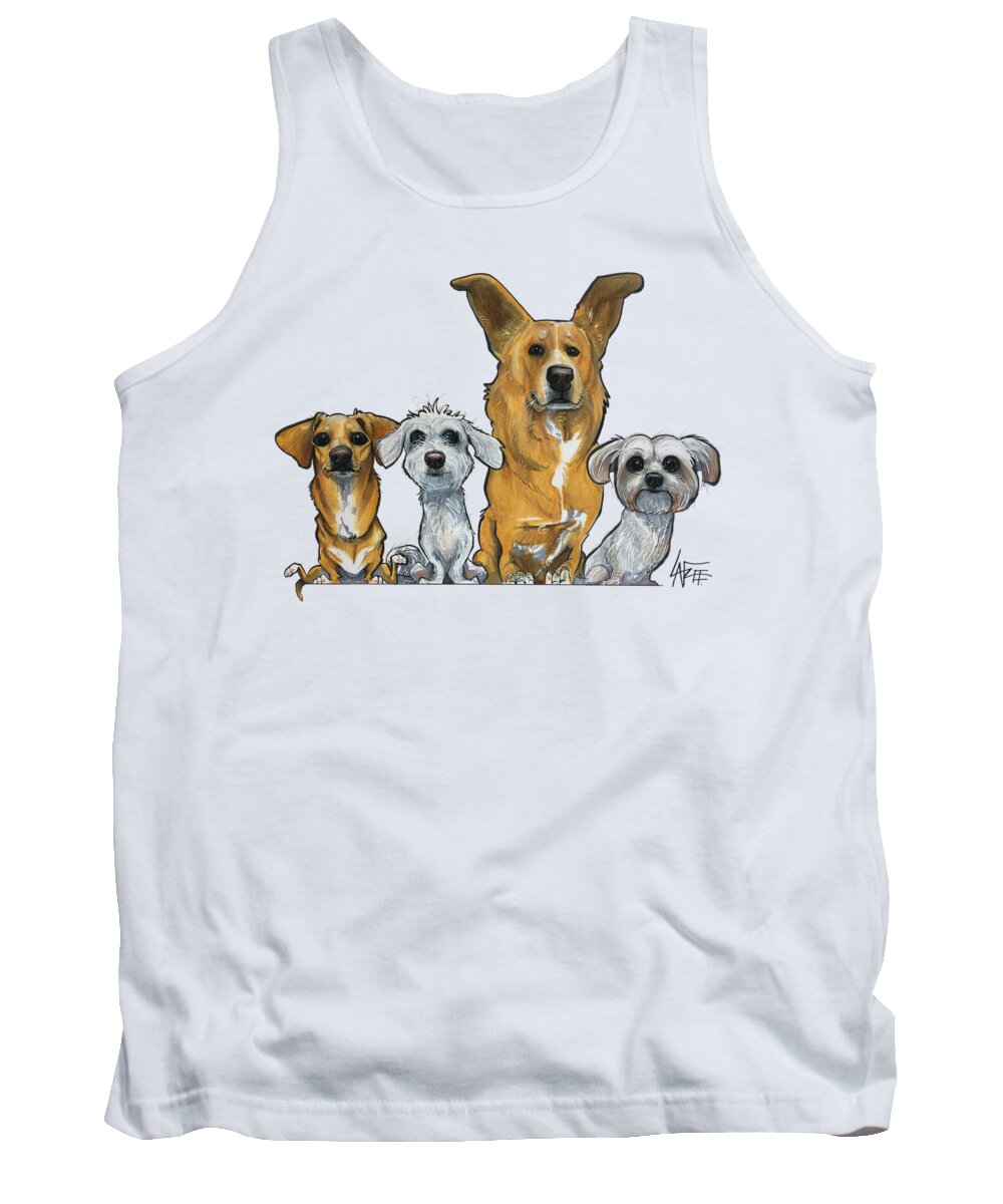 Gagnon Tank Top featuring the drawing Gagnon 5221 by Canine Caricatures By John LaFree