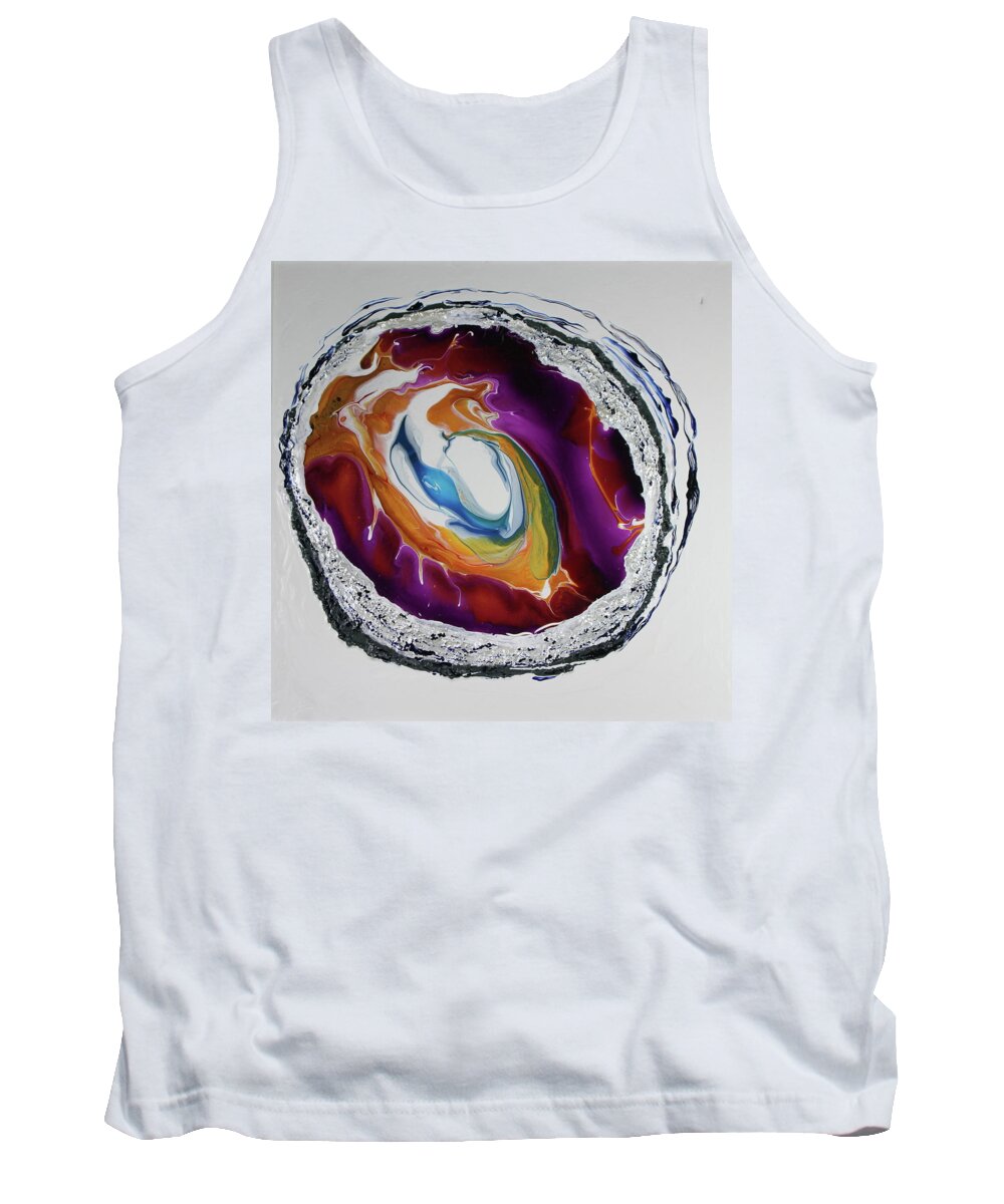 Textured Tank Top featuring the painting Geo 2 by Madeleine Arnett