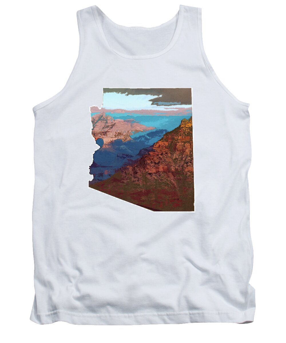 Grand Canyon Tank Top featuring the digital art Grand Canyon in the Shape of Arizona by Chance Kafka