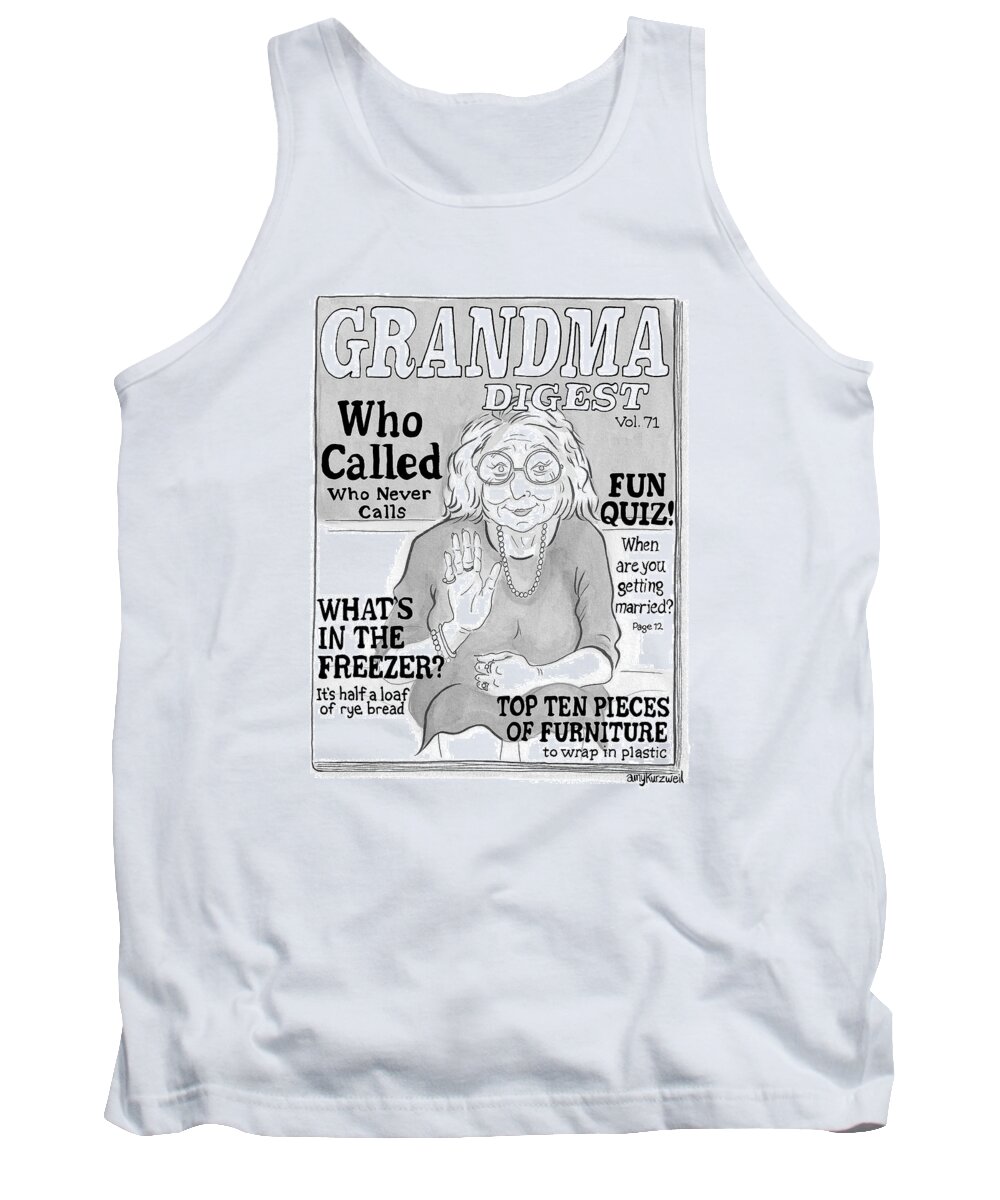 Grandma Digest Tank Top featuring the drawing Grandma Digest by Amy Kurzweil