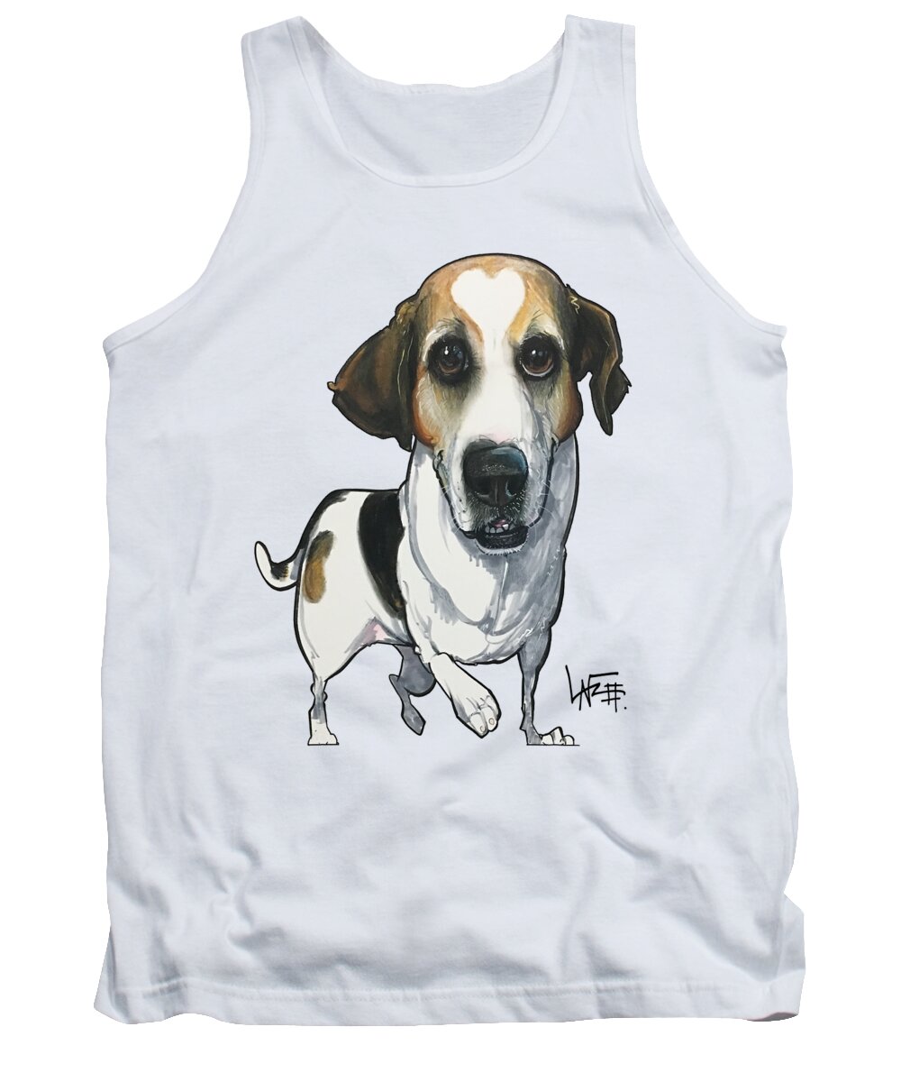 Greene Tank Top featuring the drawing Greene 5131 by Canine Caricatures By John LaFree