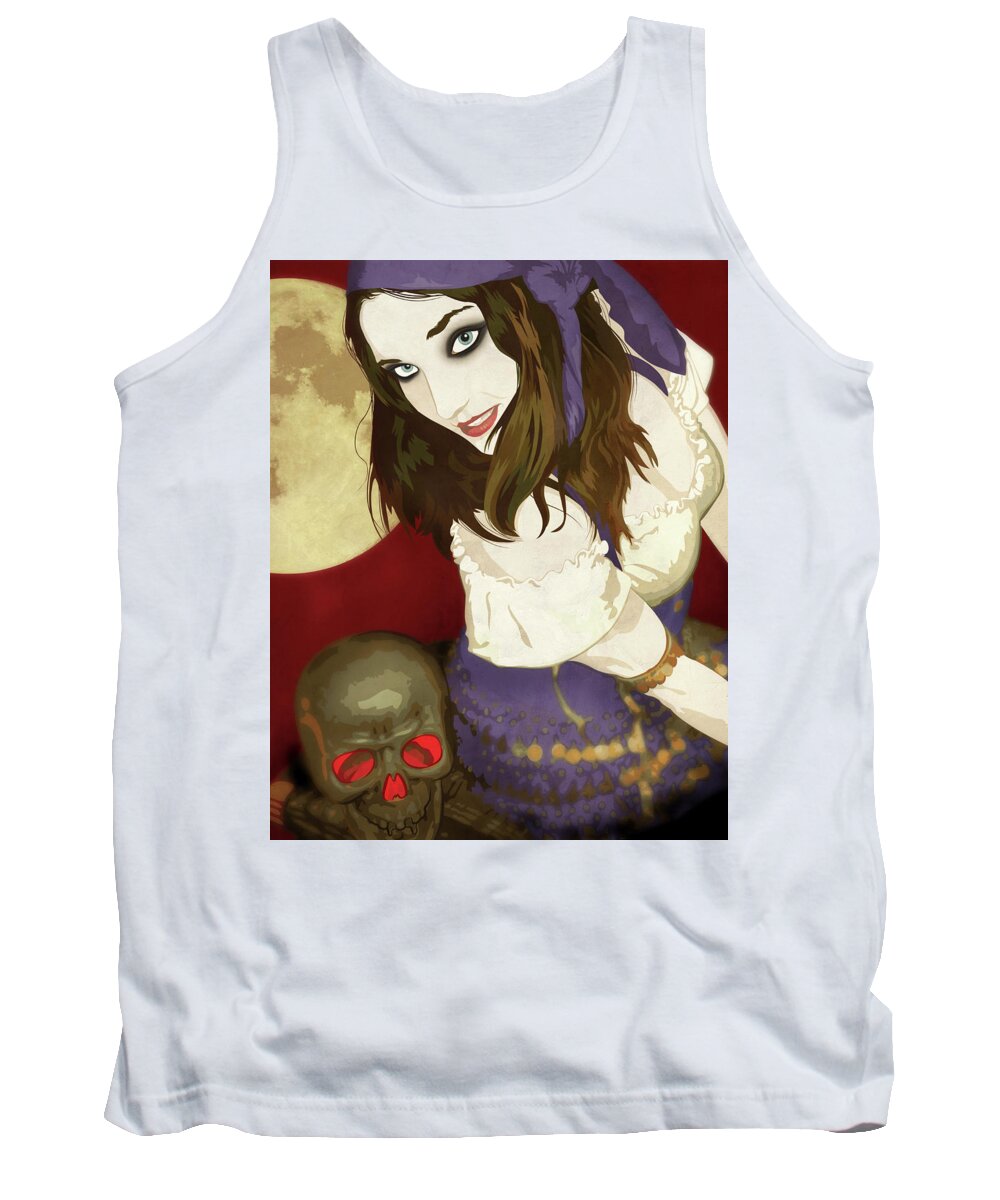 Jason Casteel Tank Top featuring the digital art Gypsy by Jason Casteel