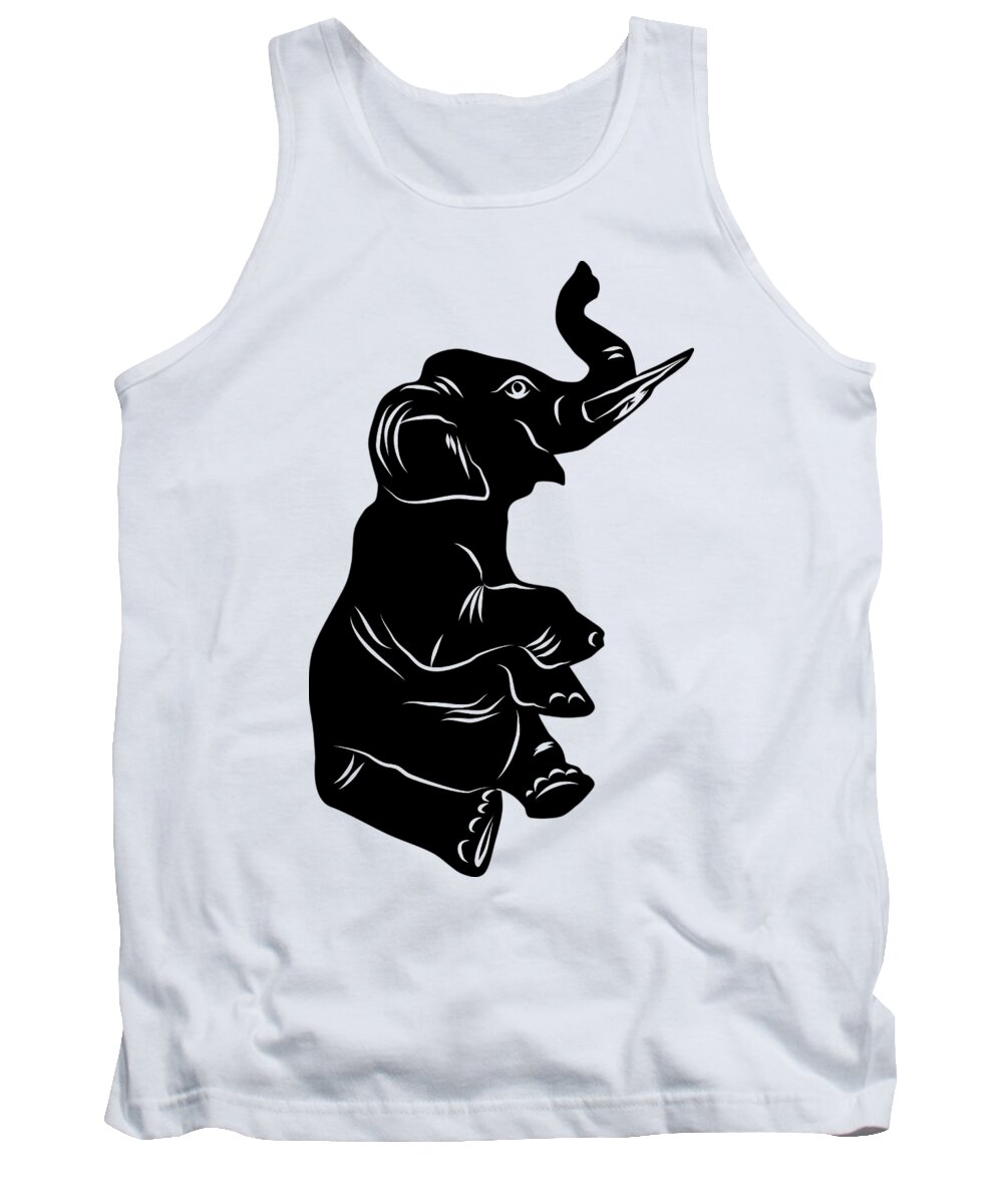 Happiness Tank Top featuring the digital art Happy Elephant by Patricia Piotrak