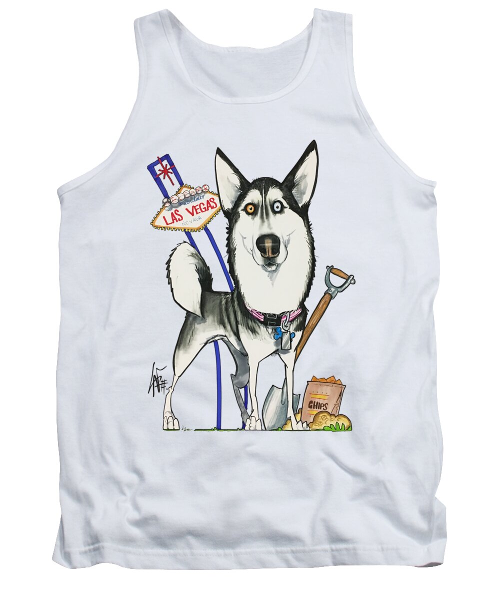 Harper Tank Top featuring the drawing Harper 4422 by Canine Caricatures By John LaFree