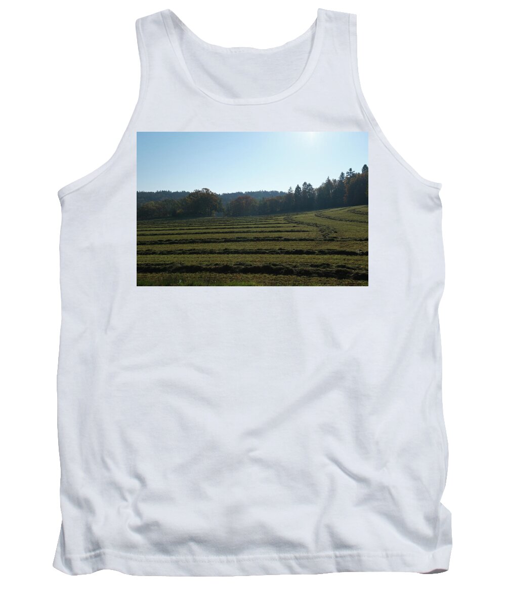 Sweden Tank Top featuring the pyrography Haymaking by Magnus Haellquist