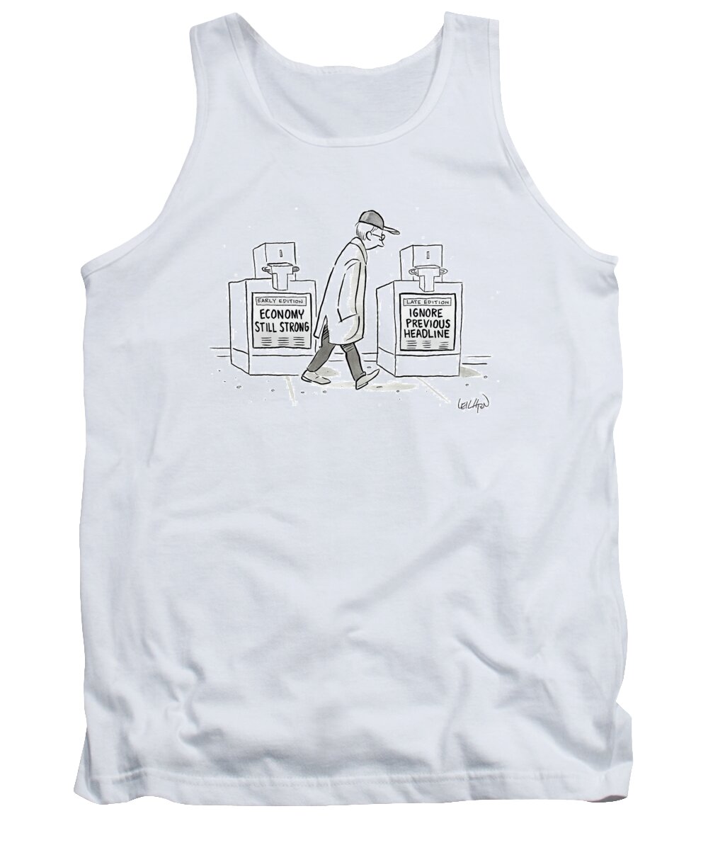 Captionless Tank Top featuring the drawing Headlines by Robert Leighton