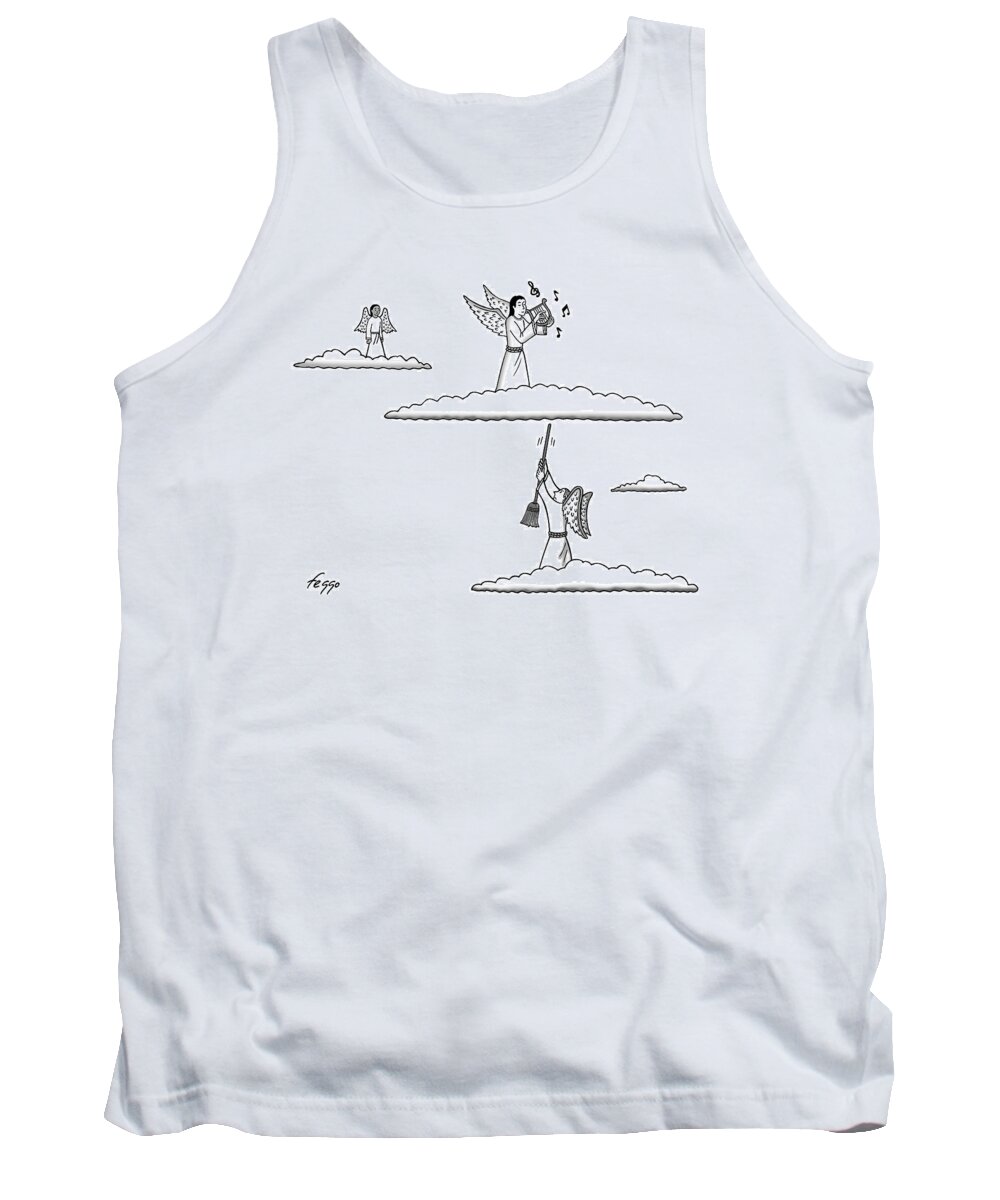 Captionless Tank Top featuring the drawing Heavenly Music by Felipe Galindo