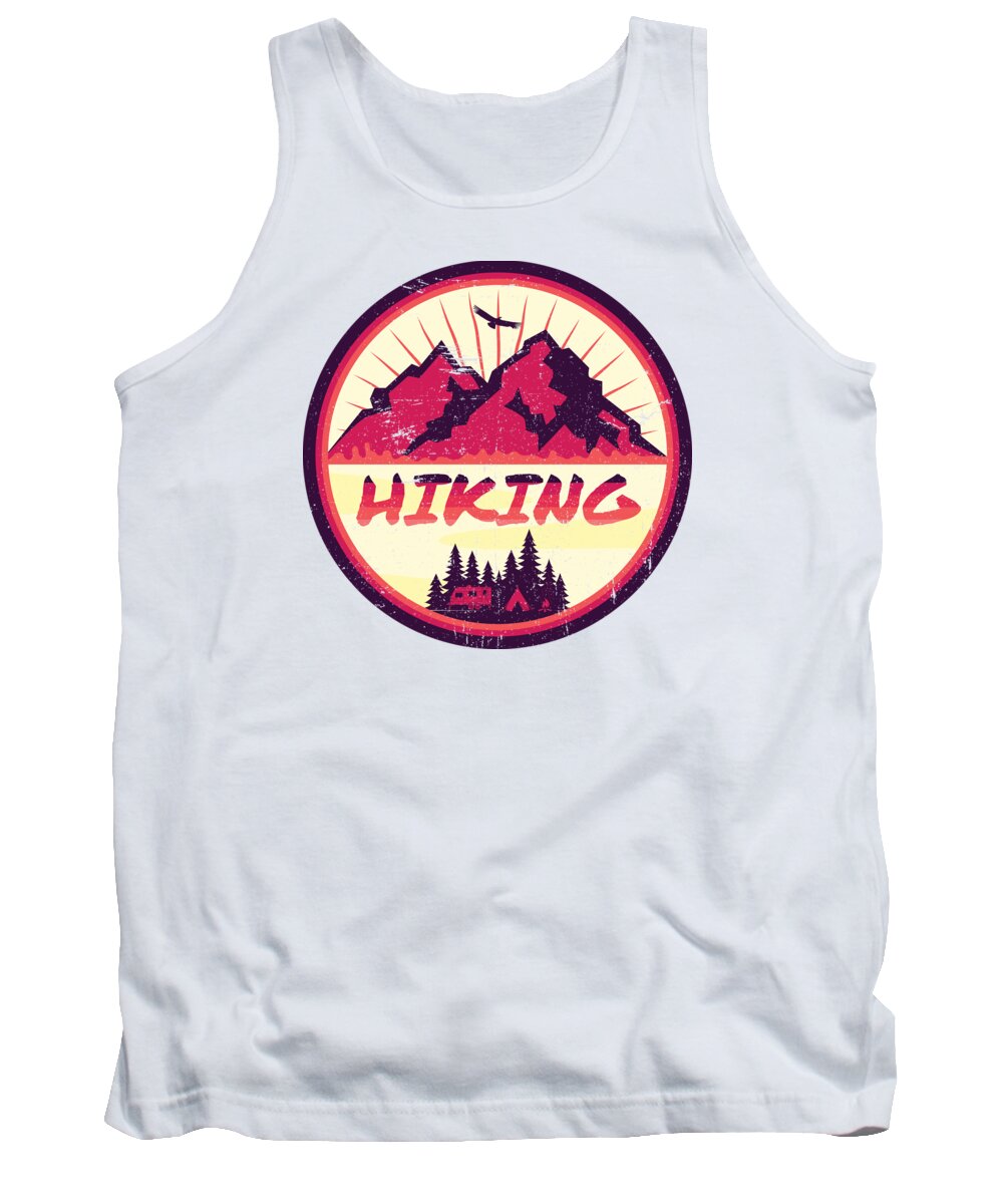 Hiking Tank Top featuring the digital art Hiking Nature Camping by Mister Tee