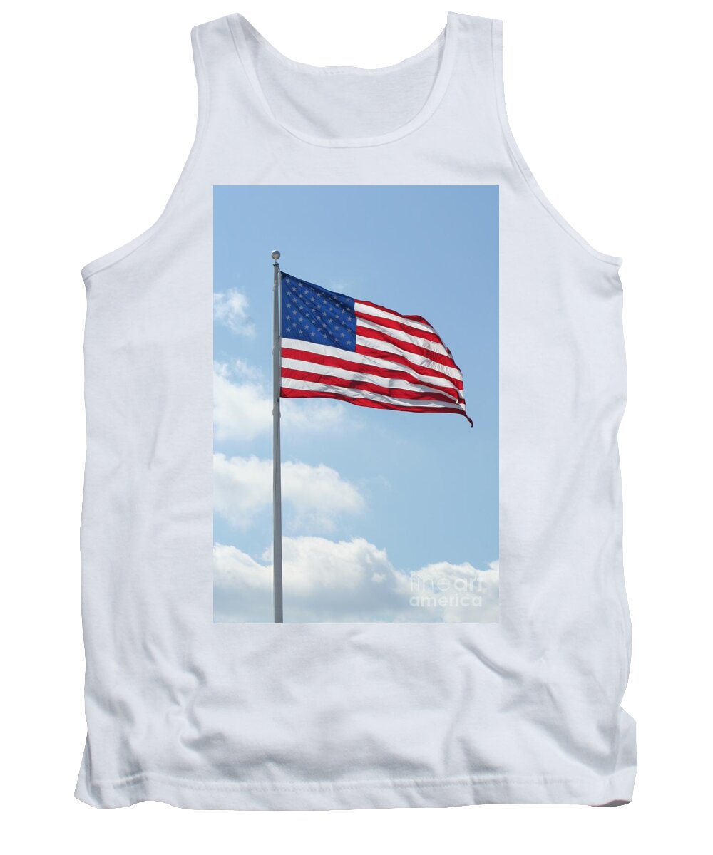 Flag Tank Top featuring the photograph Home Of The Brave by Barbara S Nickerson