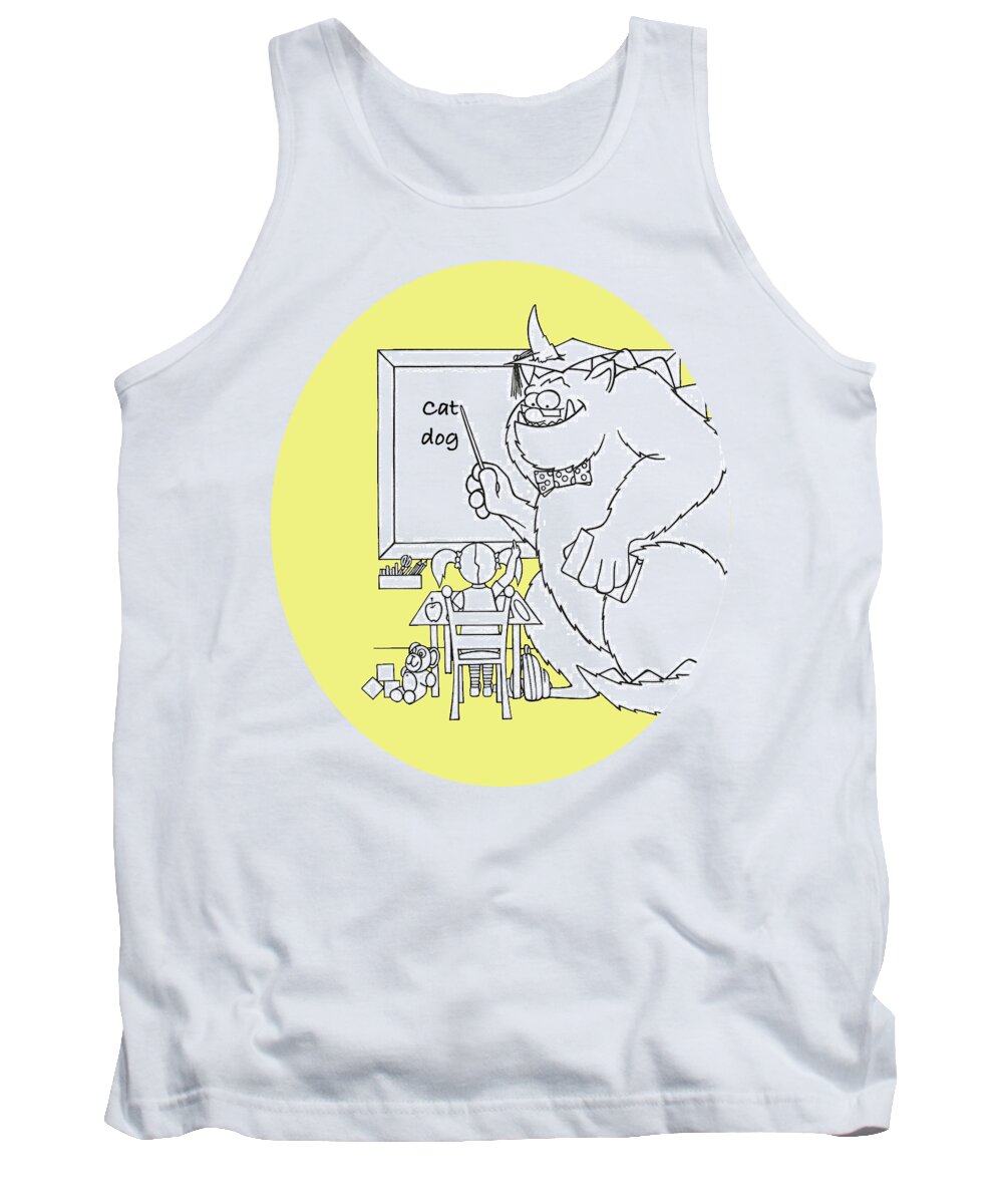 Monster Tank Top featuring the drawing Home Work by Konni Jensen