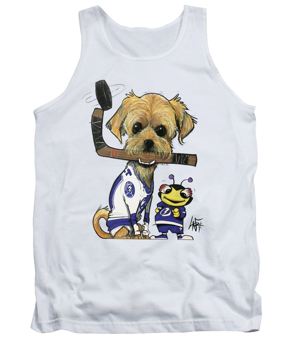 Horn Tank Top featuring the drawing Horn 5126 by Canine Caricatures By John LaFree