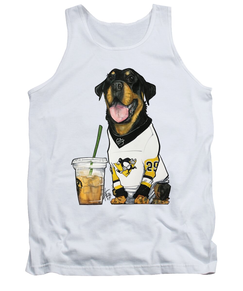 3505 Tank Top featuring the drawing 3505 Hosta by Canine Caricatures By John LaFree