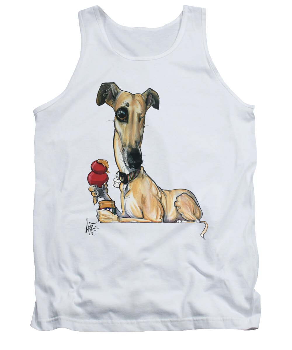 Hubbard Tank Top featuring the drawing Hubbard 5162 BOB by Canine Caricatures By John LaFree