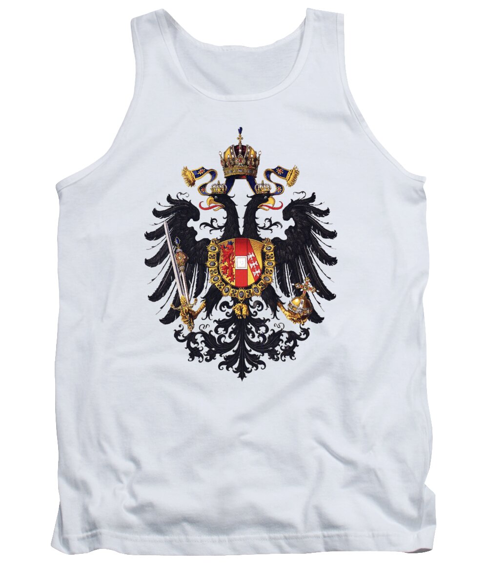 Flag Tank Top featuring the drawing Imperial Coat of Arms of the Empire of Austria-Hungary 1815 transparent by Helga Novelli