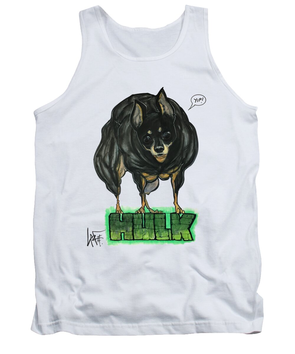 Johnson Cu002 Tank Top featuring the drawing Johnson CU002 by Canine Caricatures By John LaFree