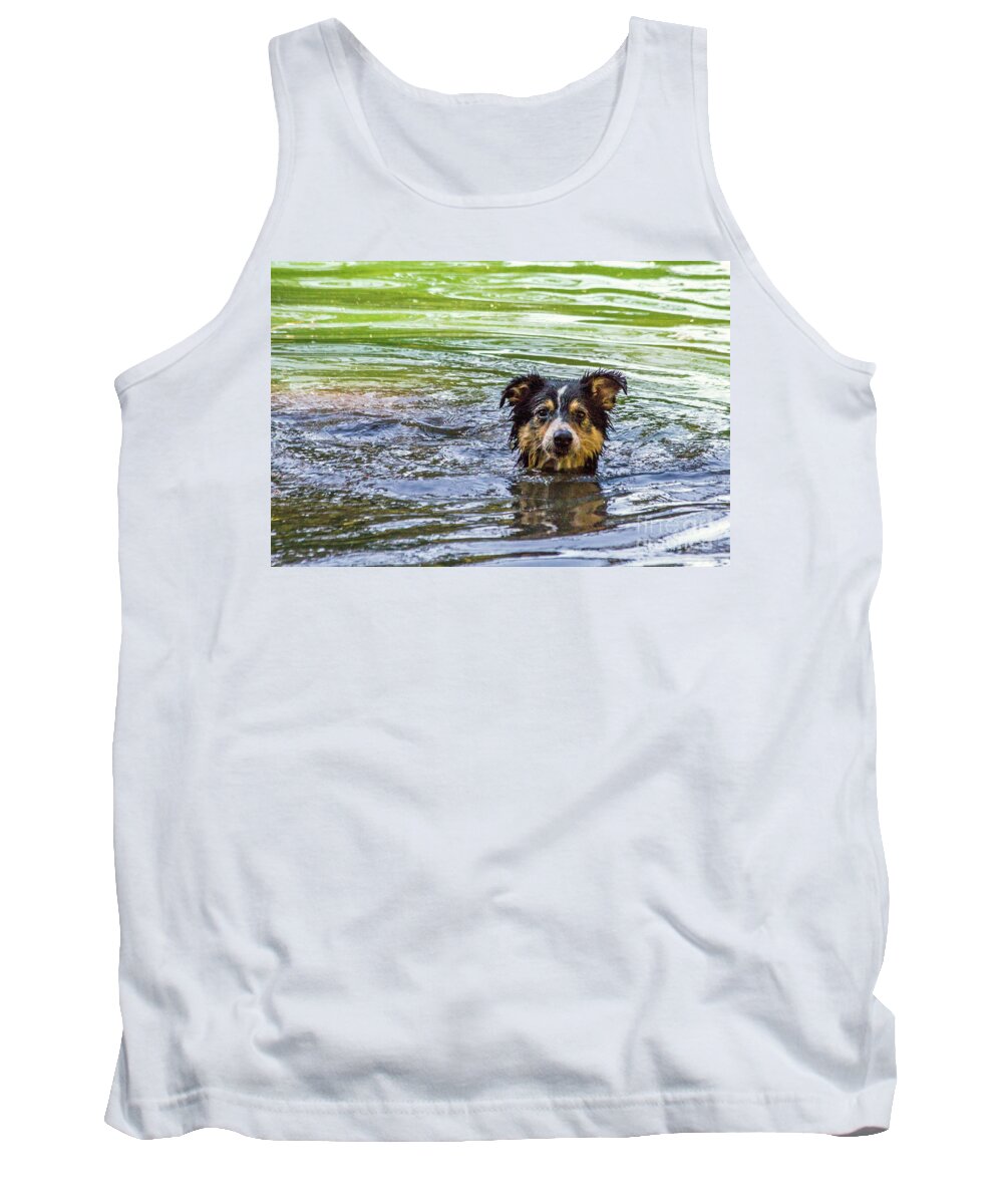 Dog Tank Top featuring the photograph Just Swimming by Kate Brown