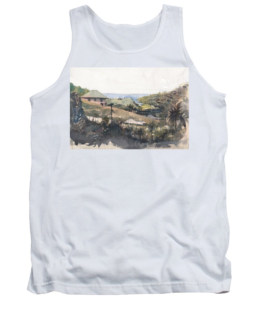 Kingstown Tank Top featuring the painting Kingstown Blue by Gaston McKenzie