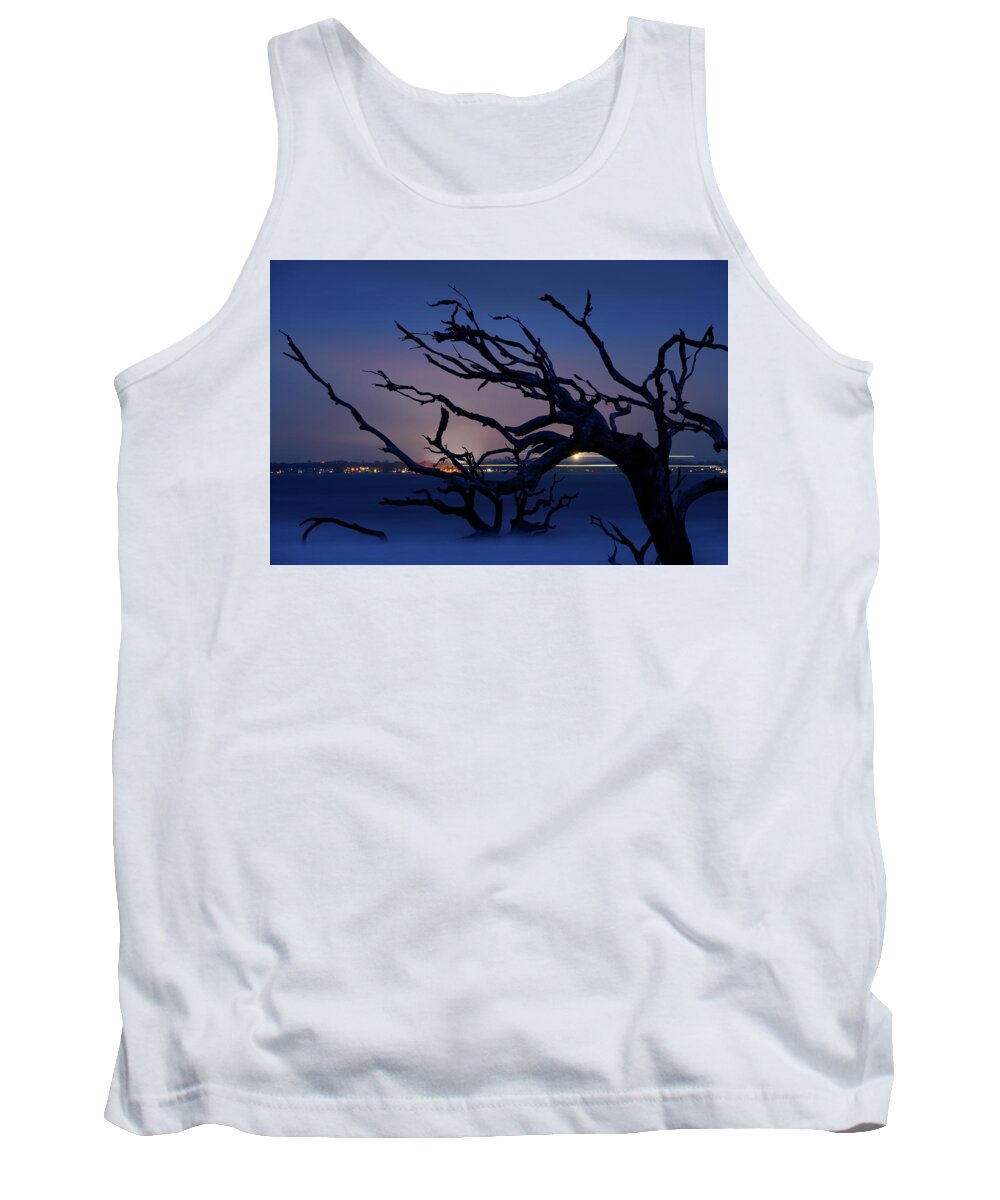 Driftwood Beach Tank Top featuring the photograph Life Beyond the Graveyard of Trees by James Covello