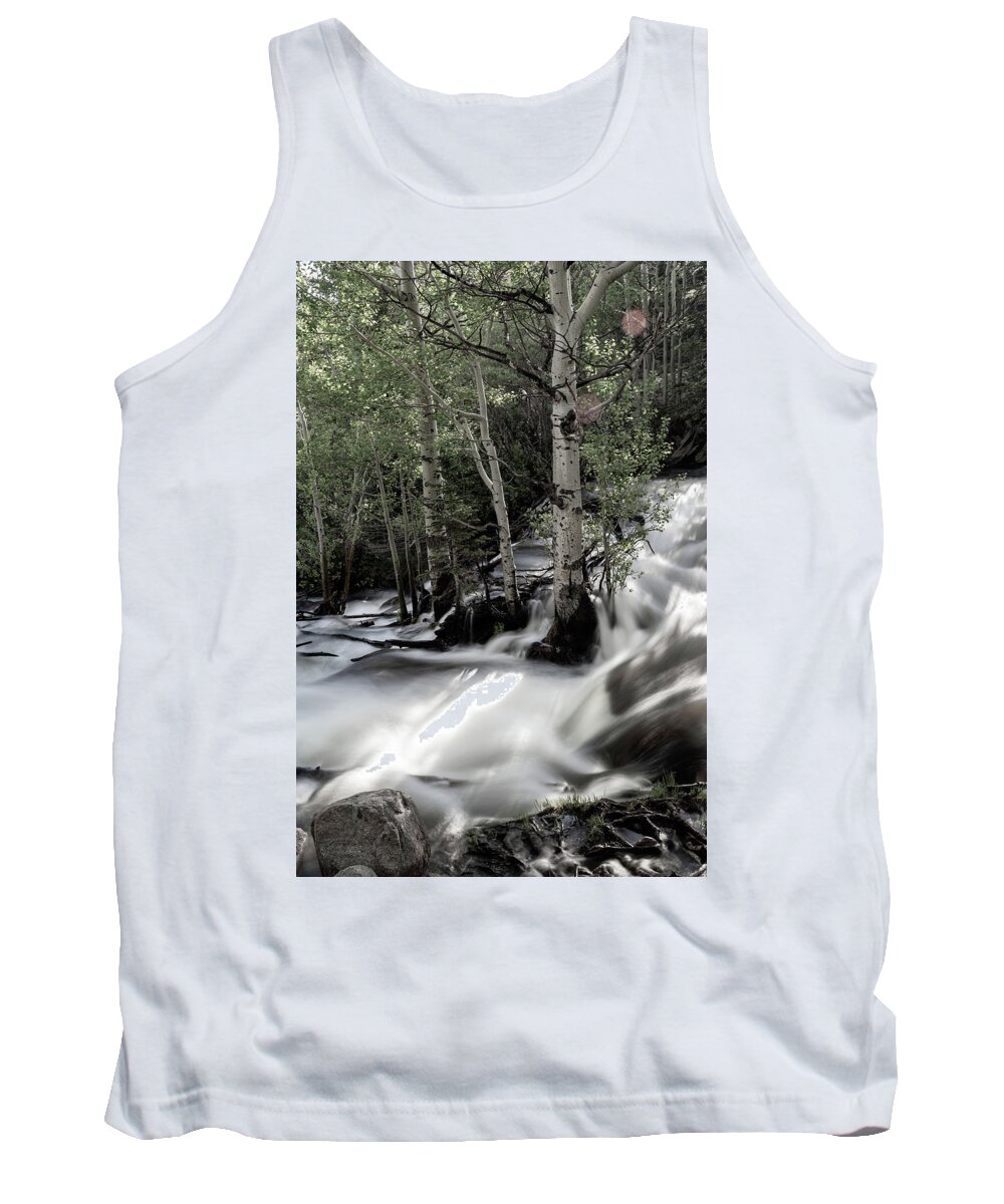 Rmnp Tank Top featuring the photograph Long Exposure Shot of a Mountain Stream by Kyle Lee