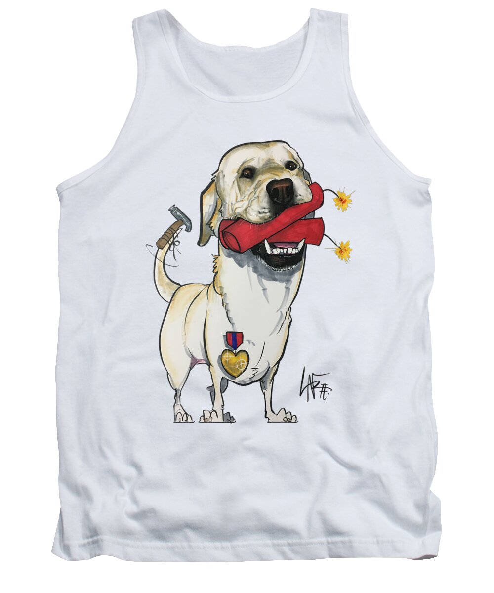 Mackinder Tank Top featuring the drawing MacKinder 4310 by Canine Caricatures By John LaFree