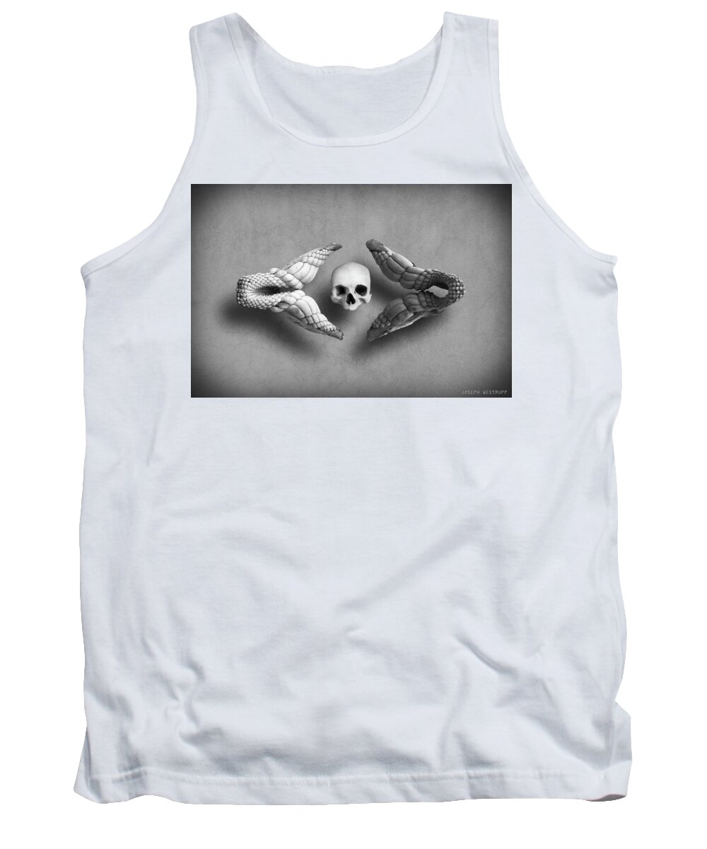 Skull Tank Top featuring the photograph Man Vs Shark by Joseph Westrupp