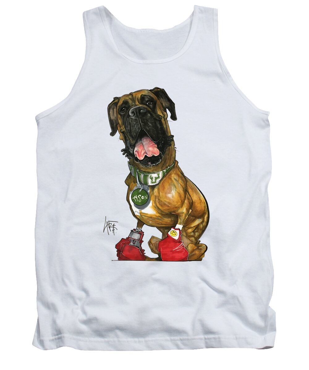 Martinez 7-1369 Tank Top featuring the drawing Martinez 7-1369 by Canine Caricatures By John LaFree