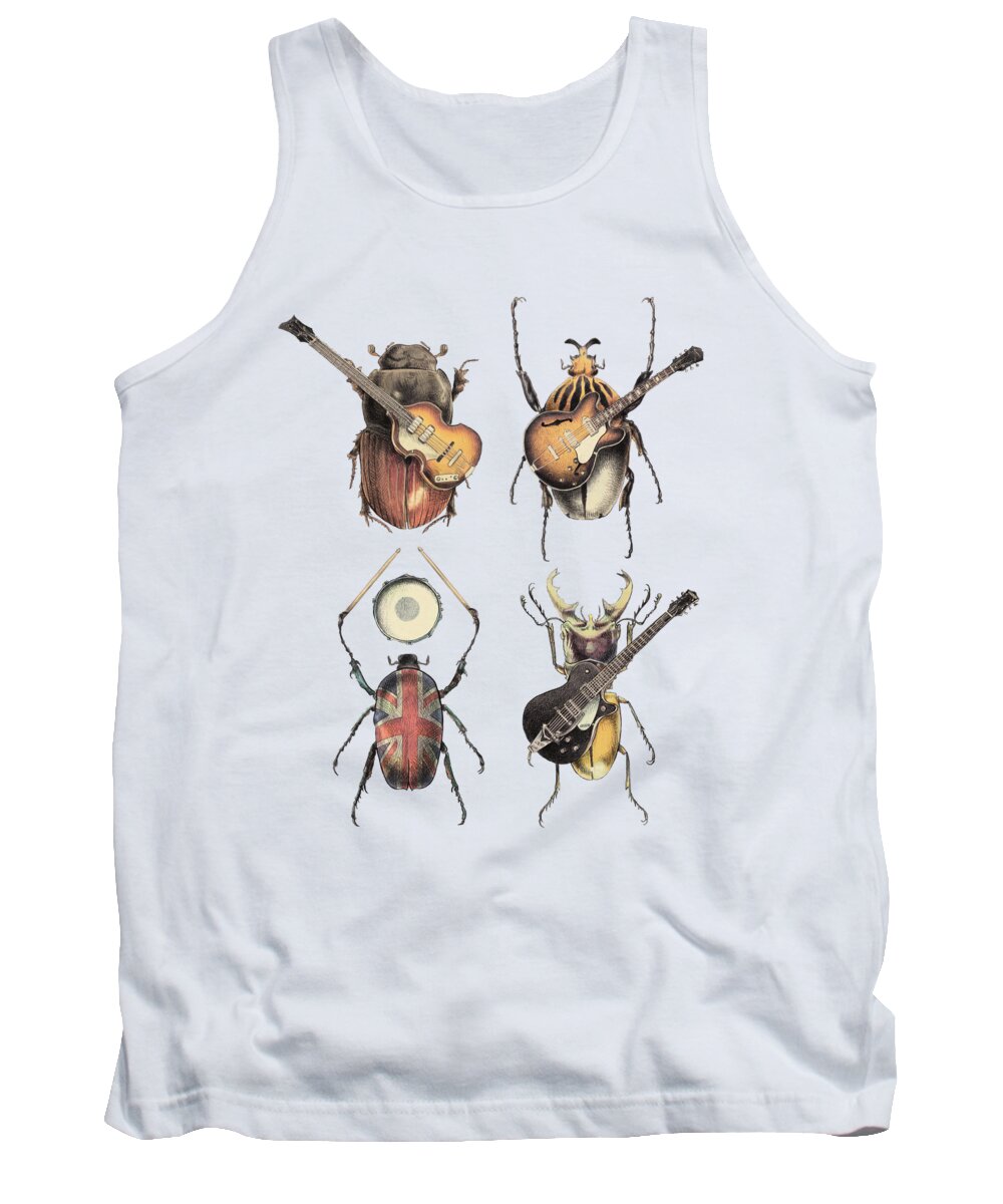 Beetles Tank Top featuring the digital art Meet the Beetles by Eric Fan