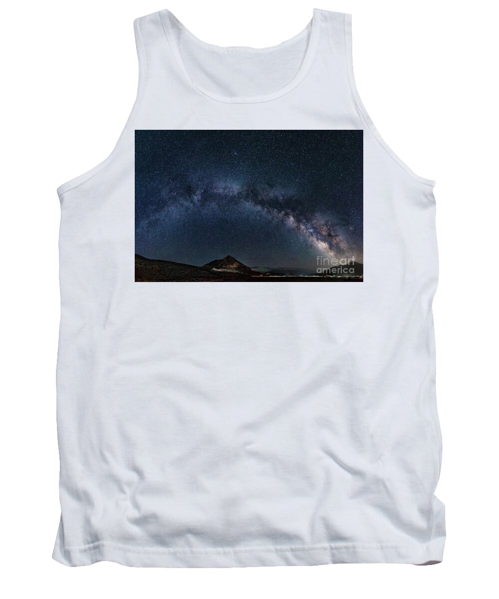 Milky Way Tank Top featuring the photograph Milky Way over Crested Butte Mountain by Melissa Lipton